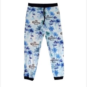New Men Large 36/38 Corona Extra Beer Lounge Sleep Pant Palm Tree Print Pajama